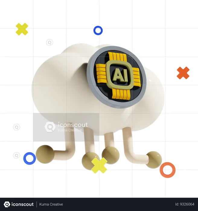 Nuvem de IA  3D Icon