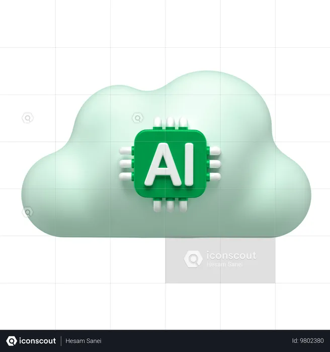 Ai cloud  3D Icon