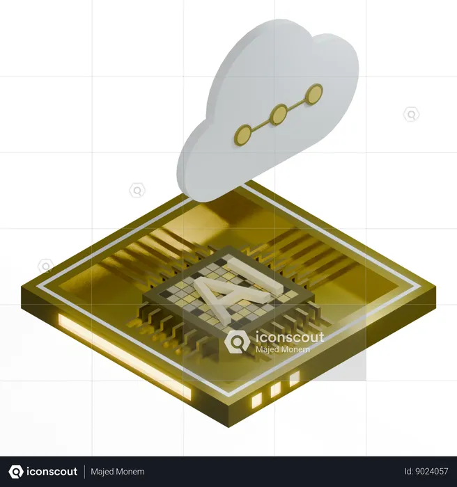 Processeur d'architecture de puce cloud ai  3D Icon