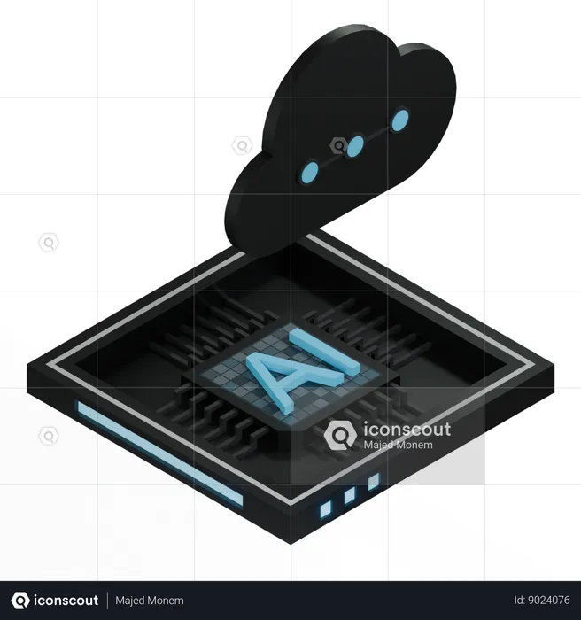 Processeur d'architecture de puce cloud ai  3D Icon