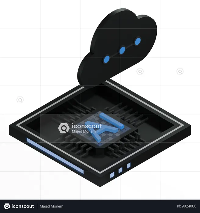 Processeur d'architecture de puce cloud ai  3D Icon