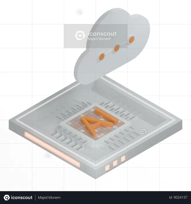 Processeur d'architecture de puce cloud ai  3D Icon