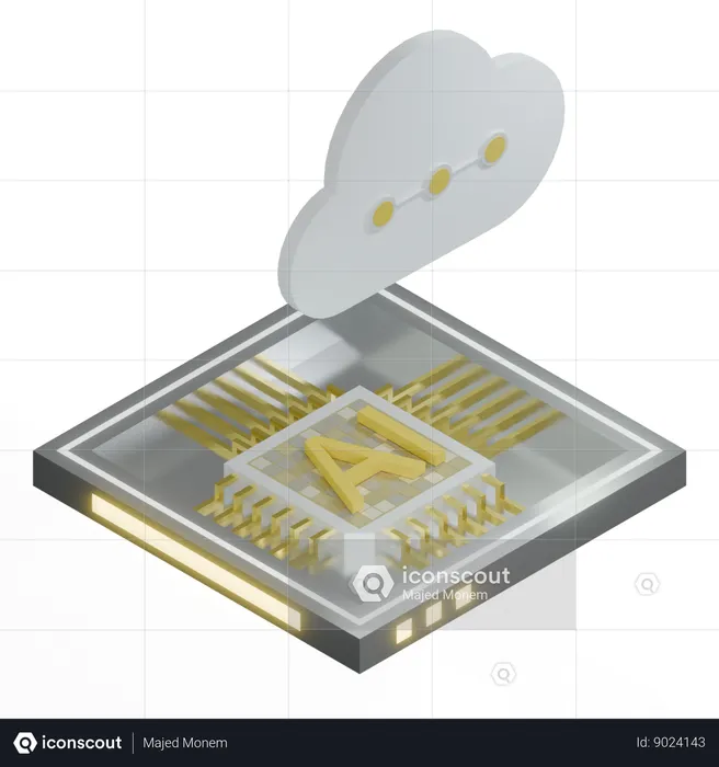 Processeur d'architecture de puce cloud ai  3D Icon