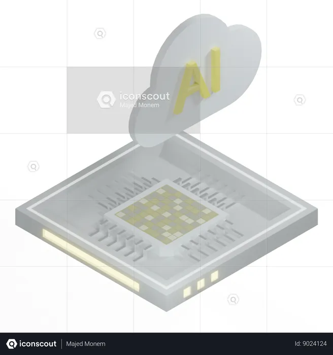 Processeur d'architecture de puce cloud ai  3D Icon