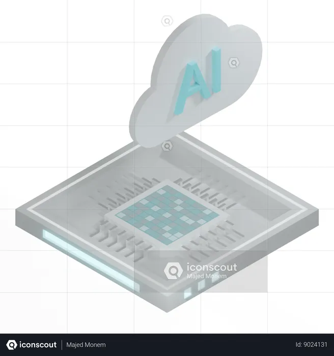 Processeur d'architecture de puce cloud ai  3D Icon