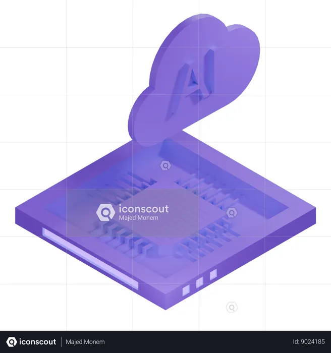 Processeur d'architecture de puce cloud ai  3D Icon