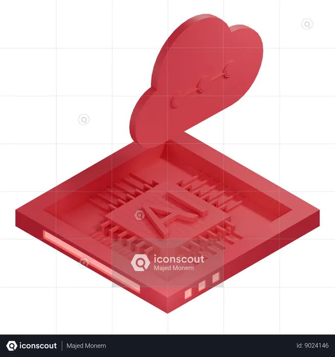 AI Cloud Chip Architecture Processor  3D Icon
