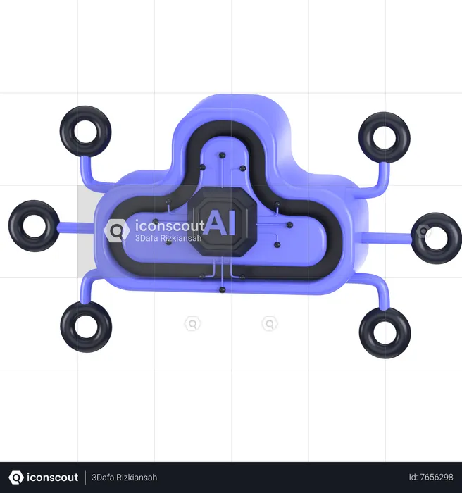 Dados de nuvem de IA  3D Icon