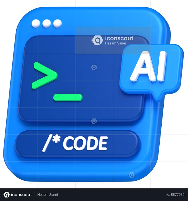 Ai code  3D Icon