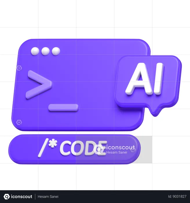 Ai Code  3D Icon