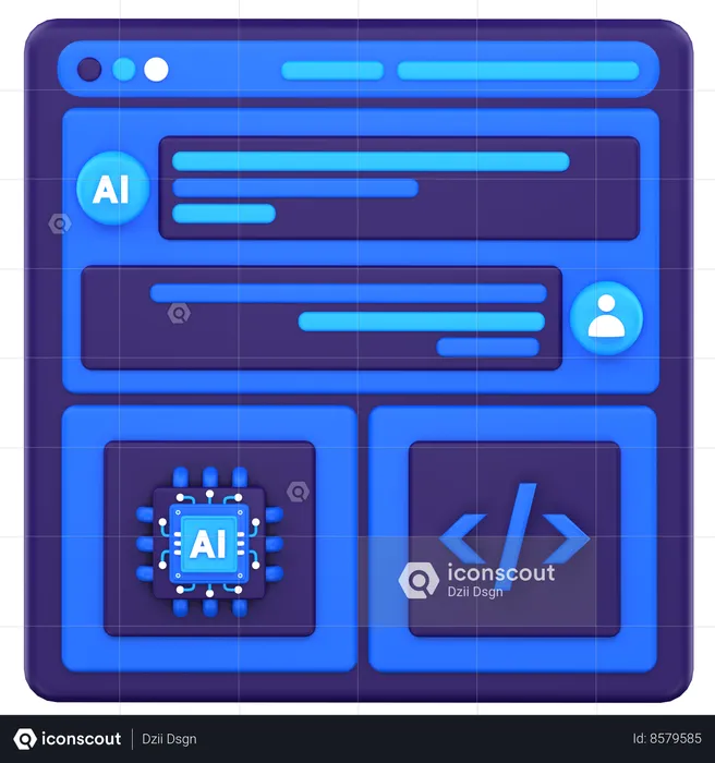 Ai Code  3D Icon