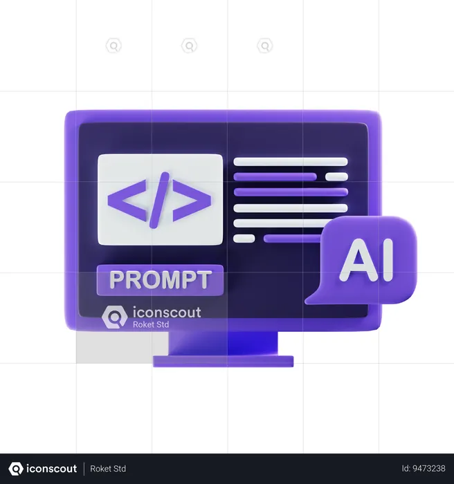 Ai Coding  3D Icon