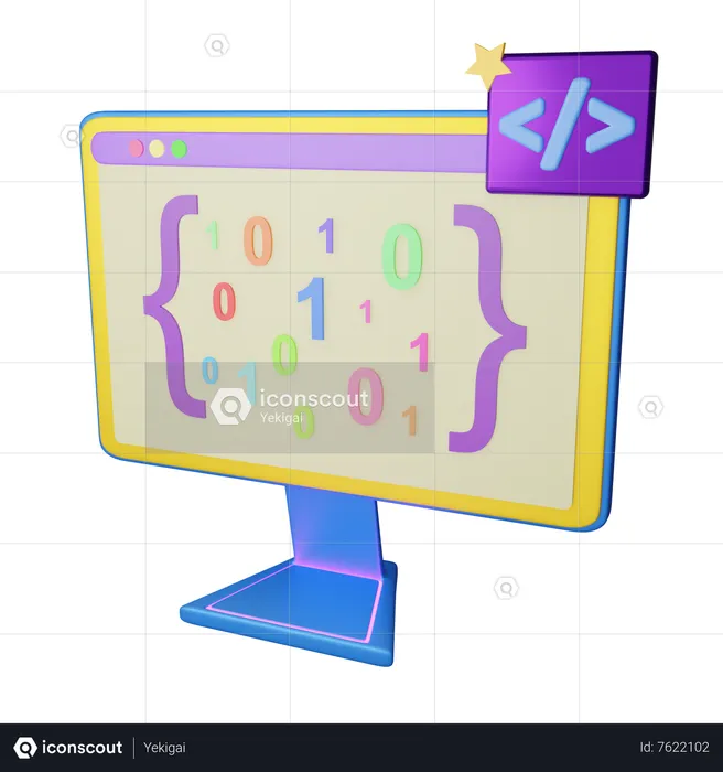 AI Coding  3D Icon