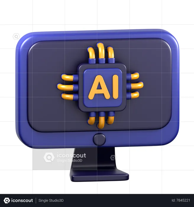 Ai Computer  3D Icon