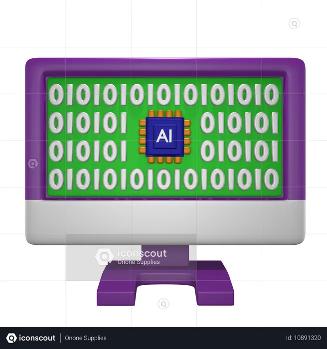 Ai Computer  3D Icon
