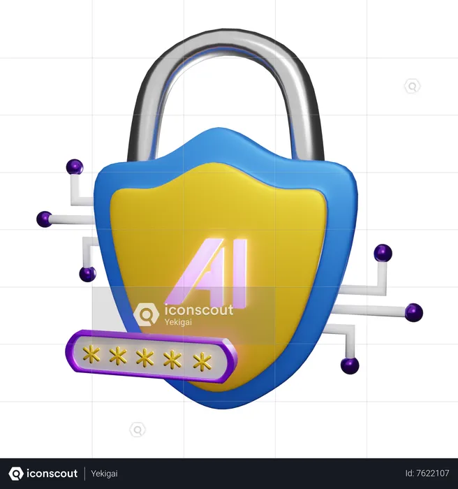 AI Cyber Security  3D Icon