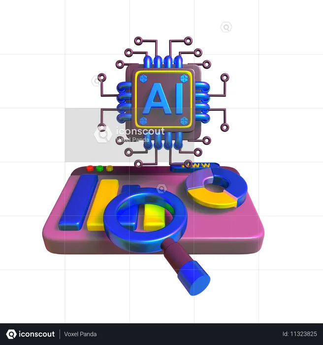 Analyse de données IA  3D Icon