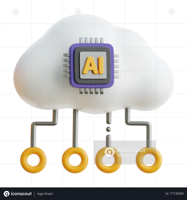 AI Data Cloud  3D Icon