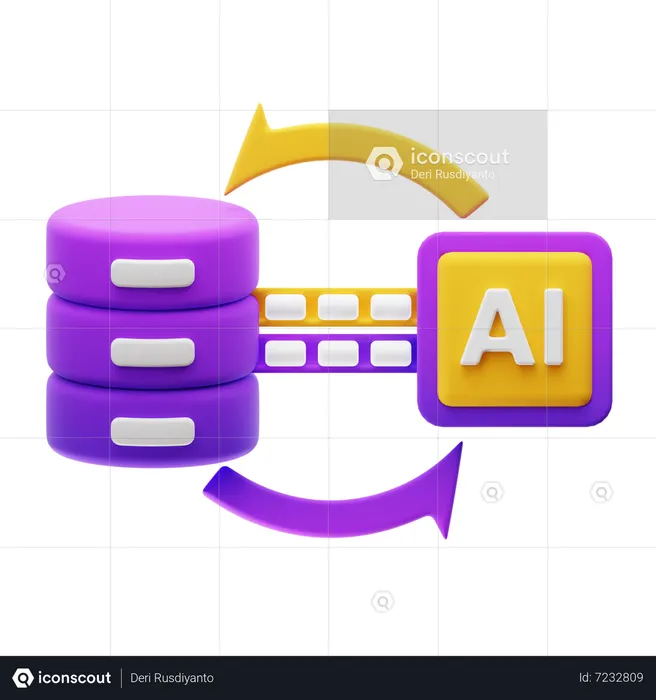 Ai Data Exchange  3D Icon