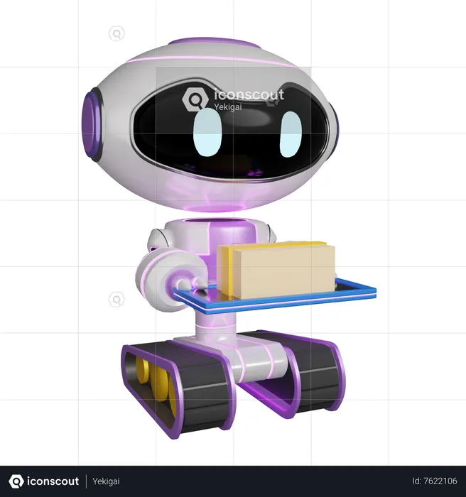 AI Delivery Robot  3D Icon