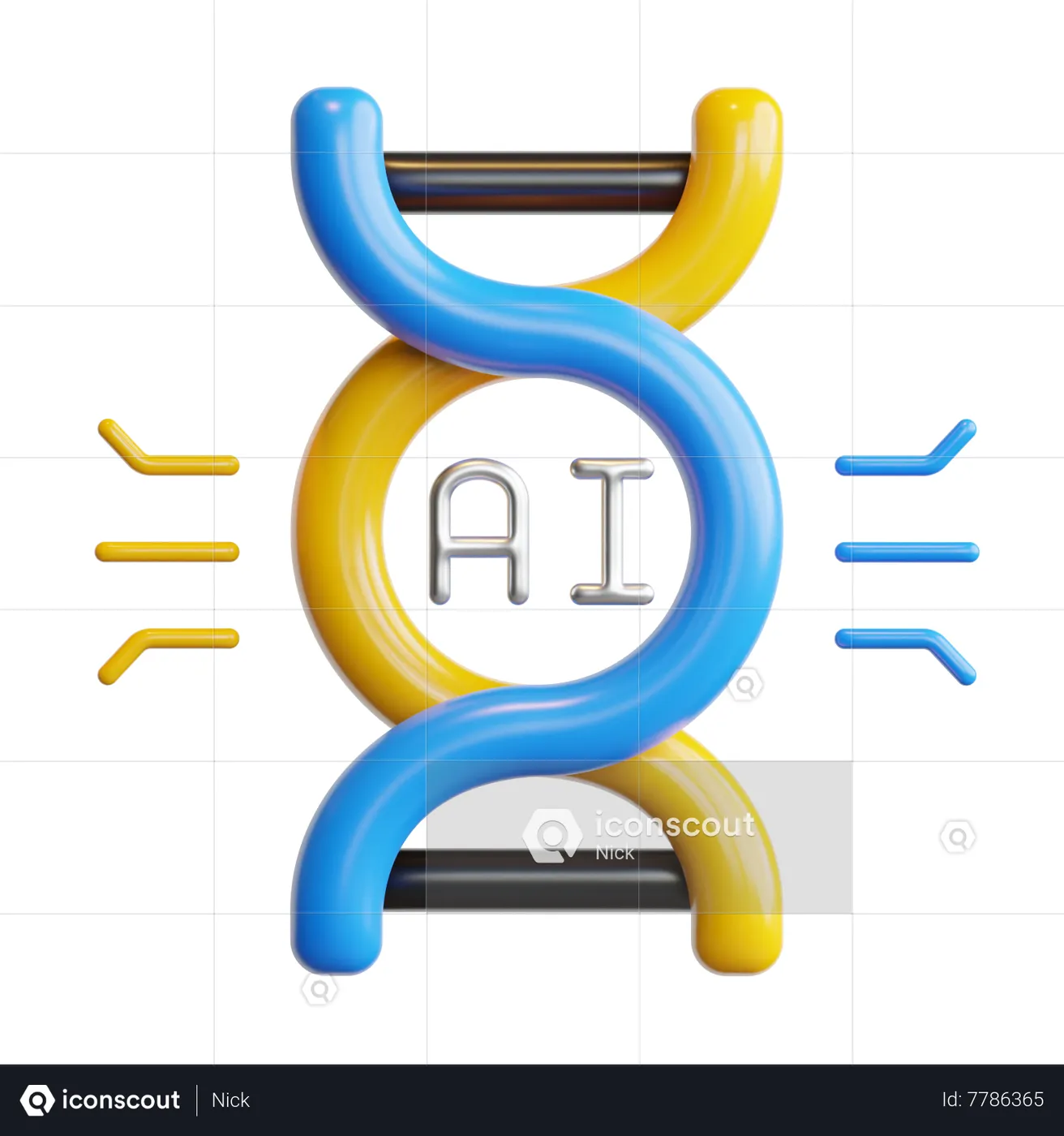 Ai Dna 3D Icon download in PNG, OBJ or Blend format