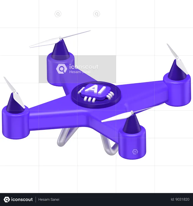 Ai Drone  3D Icon