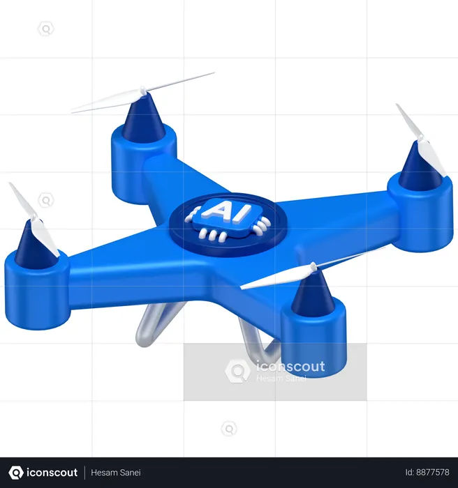 Ai Drone  3D Icon