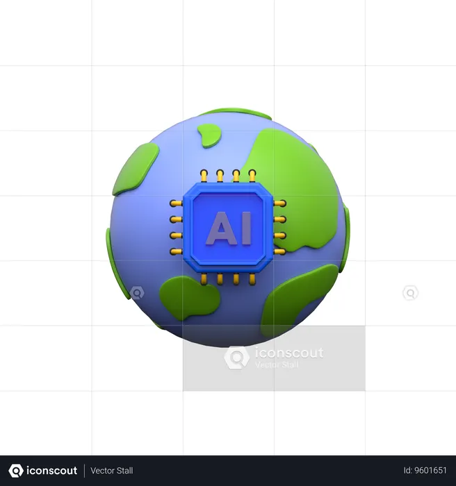 Ai Earth  3D Icon