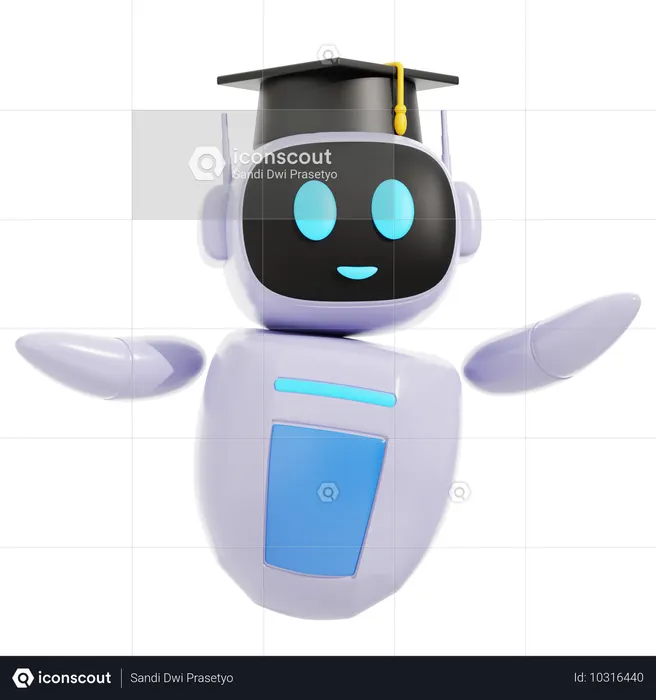 Bot de educação de IA  3D Icon