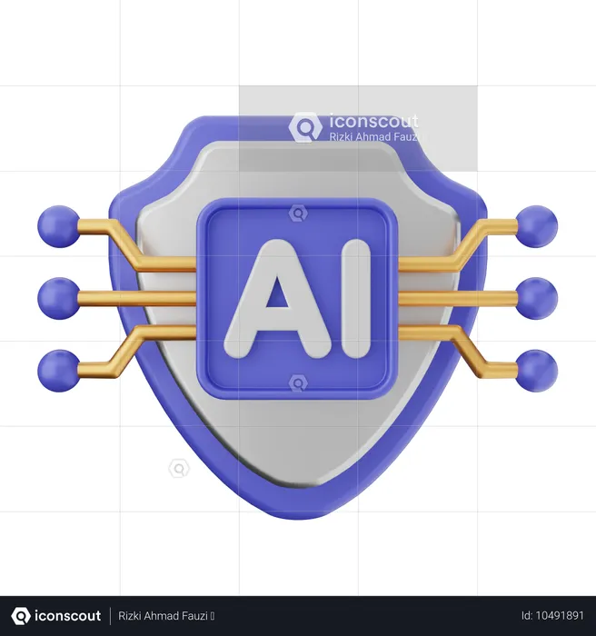 Proteção de escudo ai  3D Icon