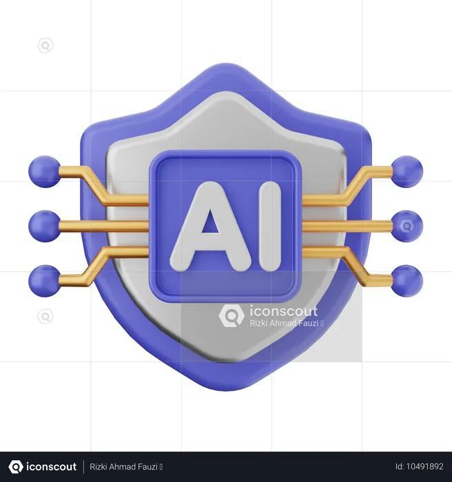 Proteção de escudo ai  3D Icon