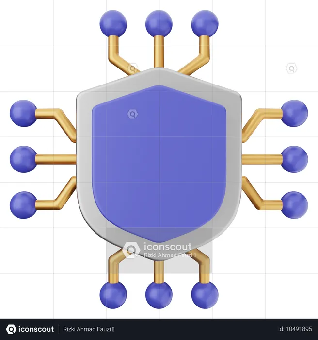 Proteção de escudo ai  3D Icon