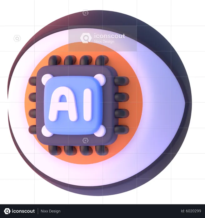 Ai Eye Scanner  3D Icon
