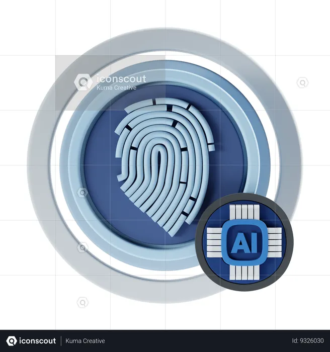 Ai Fingerprint  3D Icon