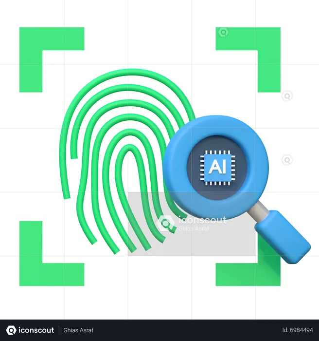 Ai Fingerprint Recognition  3D Icon