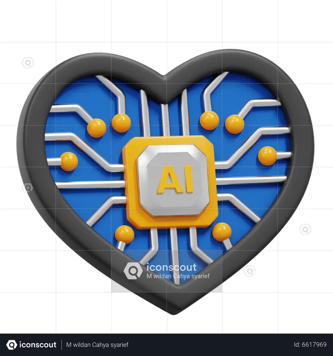 AI HEART  3D Icon