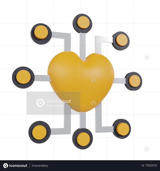 Ai Heart  3D Icon