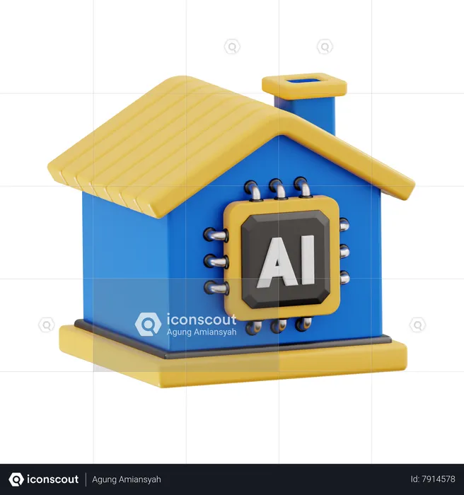 Ai home  3D Icon