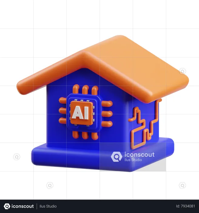 Ai home  3D Icon