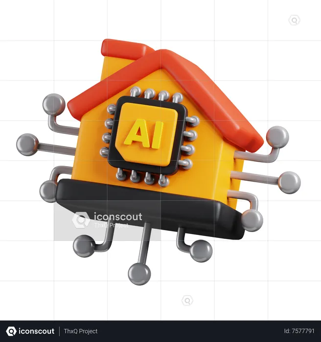 AI House  3D Icon