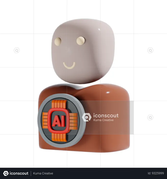 Ai Humanoid  3D Icon
