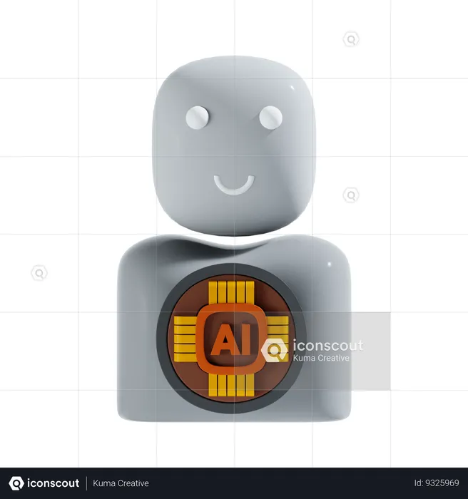 Ai Humanoid  3D Icon