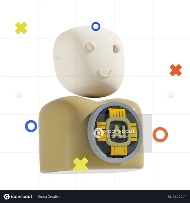 Ai humanóide  3D Icon