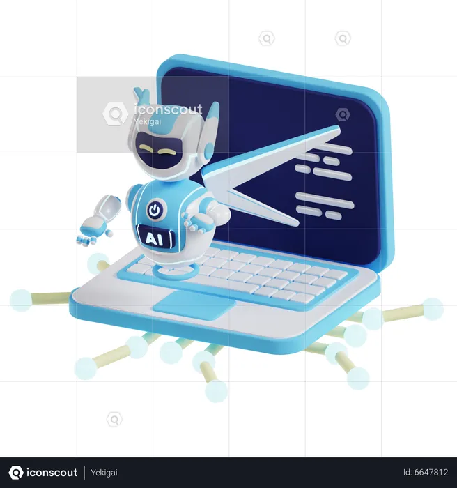 Ai Laptop  3D Illustration