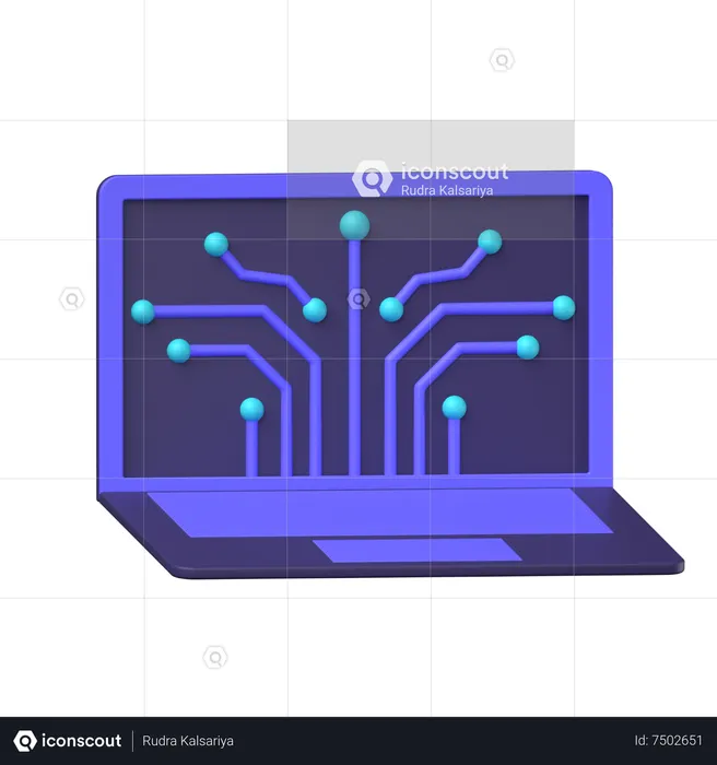 Ai Laptop  3D Icon