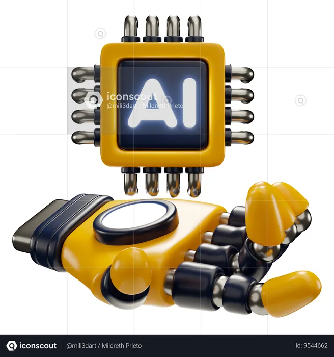 Mano robótica ai  3D Icon