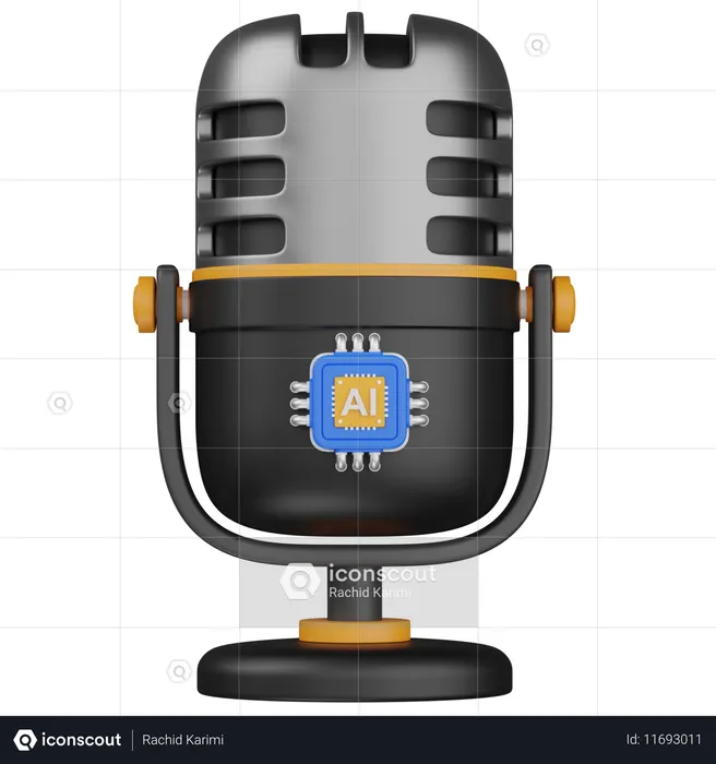 Microphone ai  3D Icon