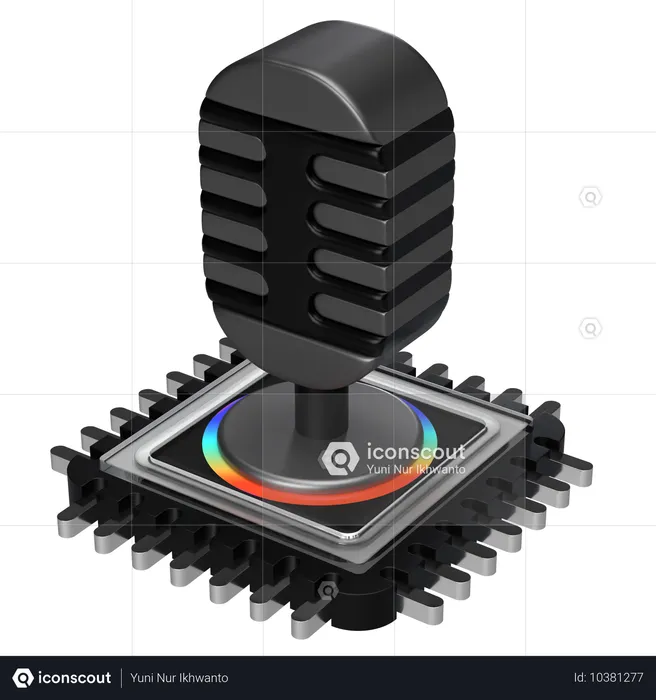 Ai Microphone  3D Icon