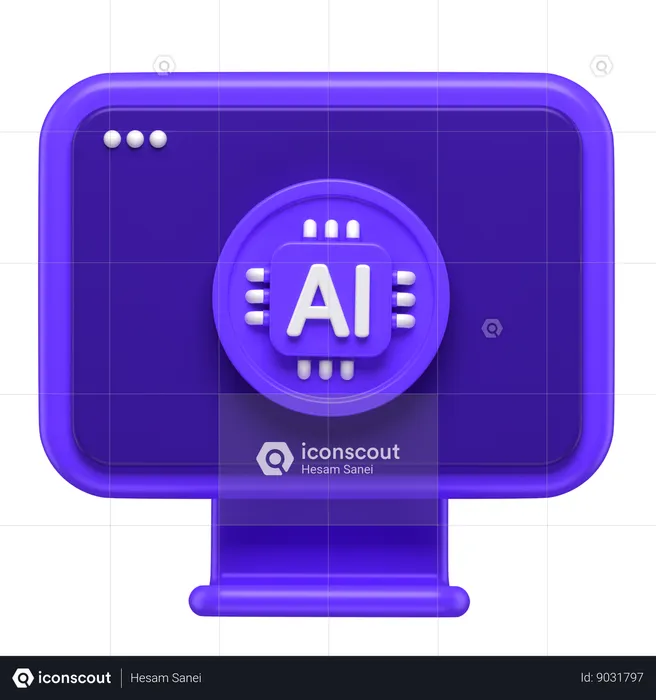 Ai Monitor  3D Icon