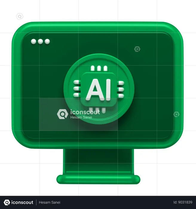 Ai Monitor  3D Icon
